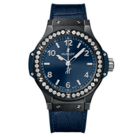 Hublot Big Bang Original 41 Ceramic - Diamond / Blue / Alligator (361.CM.7170.LR.1204)