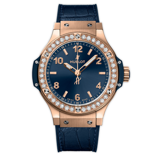 Hublot - 361.PX.7180.LR.1204  Big Bang 38 Quartz Red Gold - Diamond / Blue / Alligator