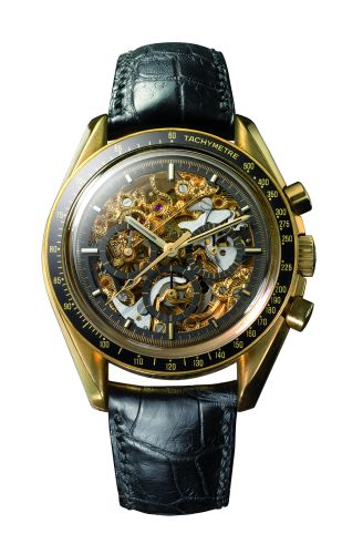 Omega - 3696.50.31  Speedmaster Professional Yellow Gold / Skeleton / Alligator / Jubilee