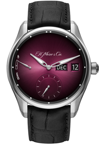 H. Moser & Cie - 3808-1200  Pioneer Perpetual Calendar MD Stainless Steel / Burgundy