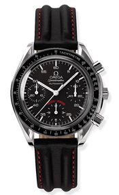 Omega - 3810.51.41  Speedmaster Reduced Stainless Steel / Black / Strap / AC Milan