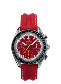 Omega - 3810.61.41  Speedmaster Reduced Stainless Steel / Red / Strap / Schumacher