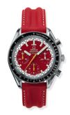 Omega - 3810.61.41  Speedmaster Reduced Stainless Steel / Red / Strap / Schumacher