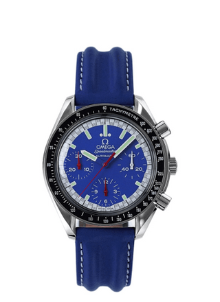 Omega - 3810.81.08  Speedmaster Reduced Stainless Steel / Blue / Strap / Schumacher