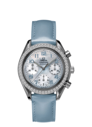 Omega - 3815.71.53  Speedmaster Reduced Ladies Stainless Steel / Diamond / MOP / Blue