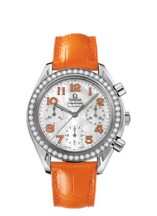 Omega - 3835.78.38  Speedmaster Reduced Ladies Stainless Steel / Diamond / MOP / Orange