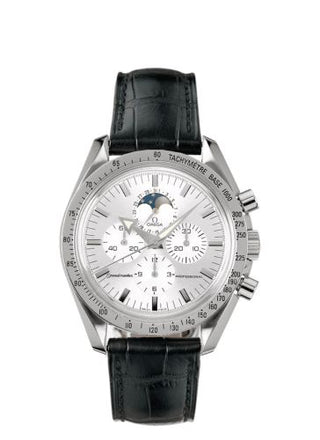 Omega - 3875.30.31  Speedmaster Professional Moonphase Broad Arrow Stainless Steel / Silver / Strap