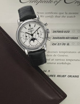 Patek Philippe - 3970EG-023  Perpetual Calendar Chronograph 3970 White Gold / Silver