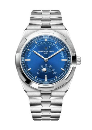 Vacheron Constantin - 4000V/210A-B911  Overseas Moon Phase Retrograde Date Stainless Steel / Blue