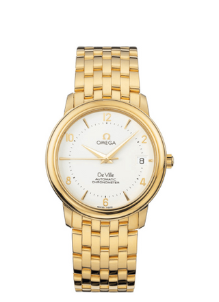 Omega - 4100.30.00  De Ville Prestige Automatic 34.7 Yellow Gold / White / Bracelet