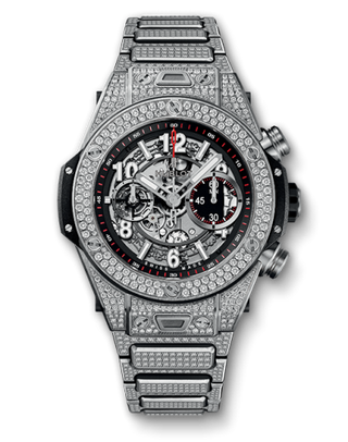 Hublot - 411.NX.1170.NX.3704  Big Bang Unico 45 Titanium / Pavé / Bracelet