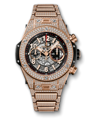 Hublot - 411.OX.1180.OX.3704  Big Bang Unico 45 King Gold / Pavé / Bracelet