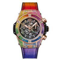 Hublot Big Bang Original 41 Red Gold - Diamond / Blue / Alligator (411.OX.9910.LR.0999)