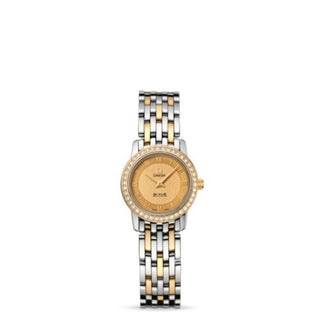 Omega - 413.25.22.60.08.001  De Ville Prestige Quartz 22 Stainless Steel / Yellow Gold / Diamond / Champagne / Bracelet