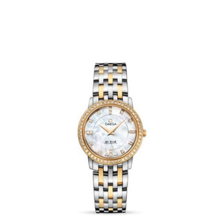 Omega - 413.25.27.60.55.001  De Ville Prestige Quartz 27 Stainless Steel / Yellow Gold / Diamond / MOP / Bracelet