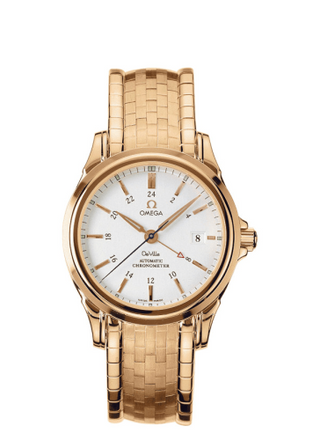 Omega - 4133.30.00  De Ville Co-Axial 38.7 GMT Yellow Gold / Silver / Bracelet