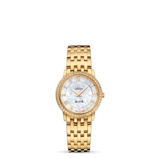 Omega - 413.55.27.60.05.001  De Ville Prestige Quartz 27 Yellow Gold / Diamond / MOP / Bracelet