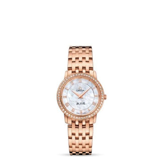 Omega - 413.55.27.60.05.002  De Ville Prestige Quartz 27 Red Gold / Diamond / MOP / Bracelet