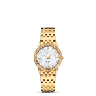 Omega - 413.55.27.60.55.001  De Ville Prestige Quartz 27 Yellow Gold Diamond / MOP Diamond / Bracelet