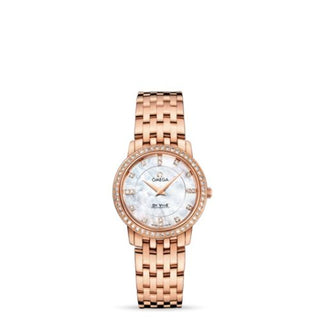 Omega - 413.55.27.60.55.002  De Ville Prestige Quartz 27 Red Gold / Diamond / MOP / Bracelet