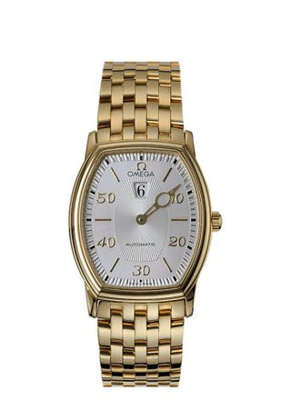 Omega - 4153.31.00  De Ville Tonneau Automatic Jump Hour Yellow Gold / Silver / Bracelet