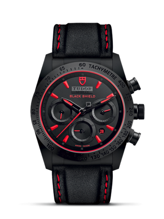 Tudor - 42000CR-0002  Fastrider Black Shield Ceramic / Black-Red / Leather