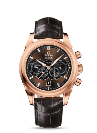 Omega - 422.53.41.52.13.001  De Ville Co-Axial 41 Chronograph 4 Counters Red Gold / Brown / Alligator