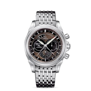 Omega - 422.10.44.52.13.001  De Ville Co-Axial 44 Chronoscope GMT Stainless Steel / Brown / Bracelet