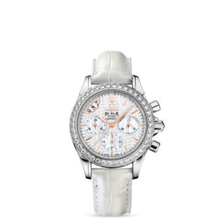 Omega - 422.18.35.50.05.001  De Ville Co-Axial 35 Chronograph Stainless Steel / Diamond / White / Strap