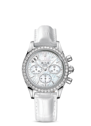 Omega - 422.18.35.50.05.002  De Ville Co-Axial 35 Chronograph Stainless Steel Diamond / MOP / Strap