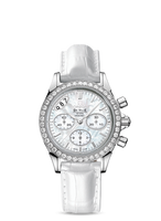 Omega De Ville Co-Axial 35 Chronograph Stainless Steel Diamond / Grey / Strap (422.18.35.50.05.002)