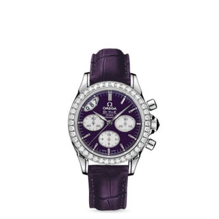 Omega - 422.18.35.50.10.001  De Ville Co-Axial 35 Chronograph Stainless Steel Diamond / Purple / Strap