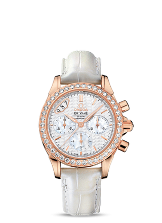 Omega - 422.58.35.50.05.001  De Ville Co-Axial 35 Chronograph Red Gold / Diamond / Silver