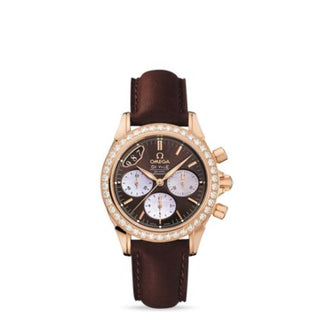 Omega - 422.58.35.50.13.001  De Ville Co-Axial 35 Chronograph Red Gold Diamond / Brown