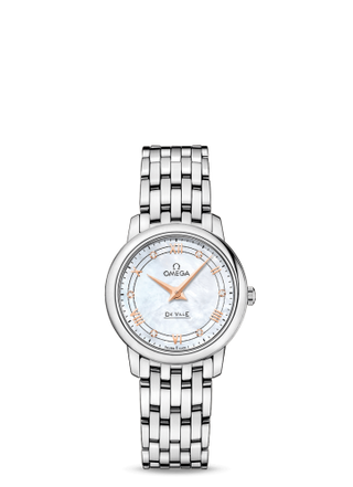 Omega - 424.10.27.60.55.001  De Ville Prestige Quartz 27.4 Stainless Steel / Vintage - White MOP / Bracelet