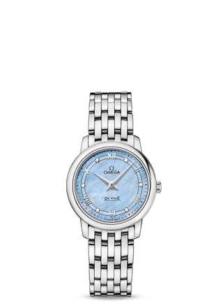 Omega - 424.10.27.60.57.001  De Ville Prestige Quartz 27.4 Stainless Steel / Vintage - Blue MOP / Bracelet