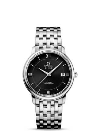 Omega - 424.10.37.20.01.001  De Ville Prestige Co-Axial 36.8 Stainless Steel / Black / Bracelet