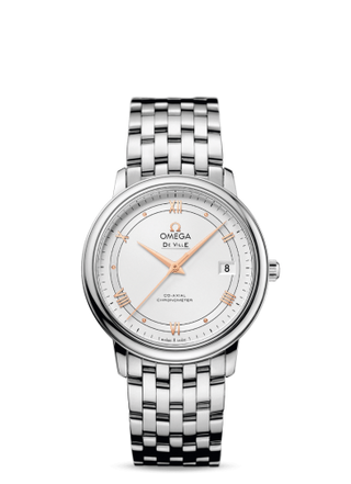 Omega - 424.10.37.20.02.002  De Ville Prestige Co-Axial 36.8 Stainless Steel / Vintage Silver / Bracelet