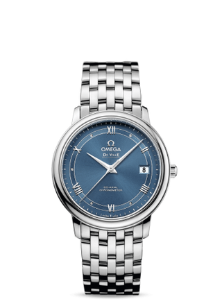 Omega - 424.10.37.20.03.002  De Ville Prestige Co-Axial 36.8 Stainless Steel / Vintage Blue / Bracelet