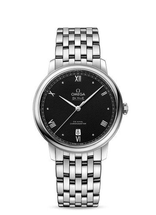 Omega - 424.10.40.20.01.002  De Ville Prestige Co-Axial 39.5 Stainless Steel / Vintage Black / Bracelet