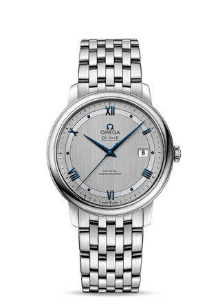 Omega - 424.10.40.20.02.001  De Ville Prestige Co-Axial 39.5 Stainless Steel / Vintage Silver / Bracelet