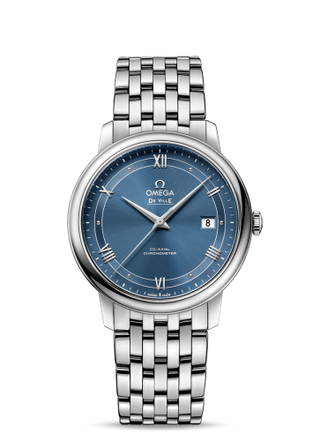 Omega - 424.10.40.20.03.002  De Ville Prestige Co-Axial 39.5 Stainless Steel / Vintage  Blue / Bracelet