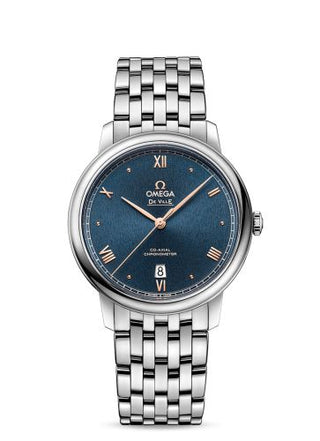 Omega - 424.10.40.20.03.004  De Ville Prestige Co-Axial 39.5 Stainless Steel / Blue Sunburst / Bracelet