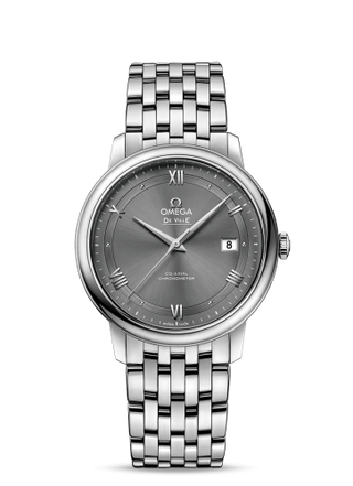 Omega - 424.10.40.20.06.001  De Ville Prestige Co-Axial 39.5 Stainless Steel / Vintage Grey / Bracelet