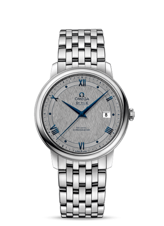 Omega - 424.10.40.20.06.002  De Ville Prestige Co-Axial 39.5 Stainless Steel / Vintage Grey Silk / Bracelet