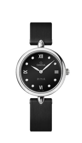 Omega - 424.12.27.60.51.001  De Ville Prestige Dewdrop Quartz 27.4 Stainless Steel / Black