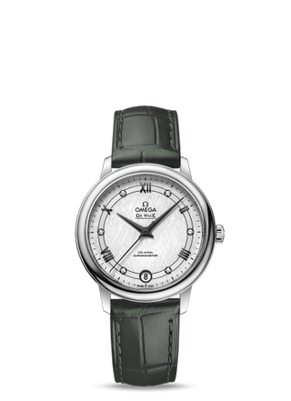 Omega - 424.13.33.20.52.002  De Ville Prestige Co-Axial 32.7 Stainless Steel / Vintage Silk Silver