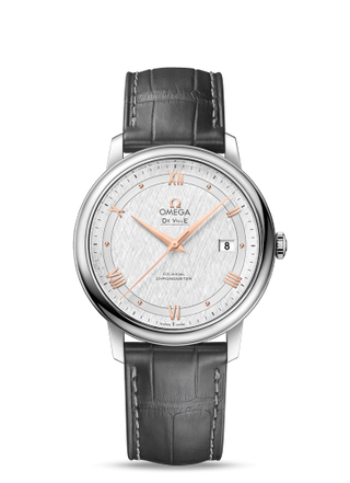 Omega - 424.13.40.20.02.005  De Ville Prestige Co-Axial 39.5 Stainless Steel / Vintage Silk Silver