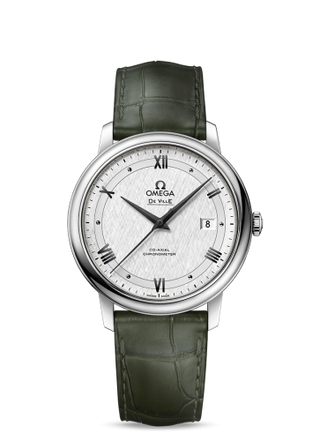 Omega - 424.13.40.20.02.006  De Ville Prestige Co-Axial 39.5 Stainless Steel / Vintage Silver Silk