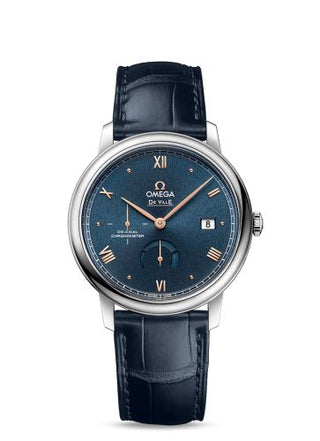 Omega - 424.13.40.21.03.003  De Ville Prestige Co-Axial 39.5 Power Reserve Stainless Steel / Blue Sunburst